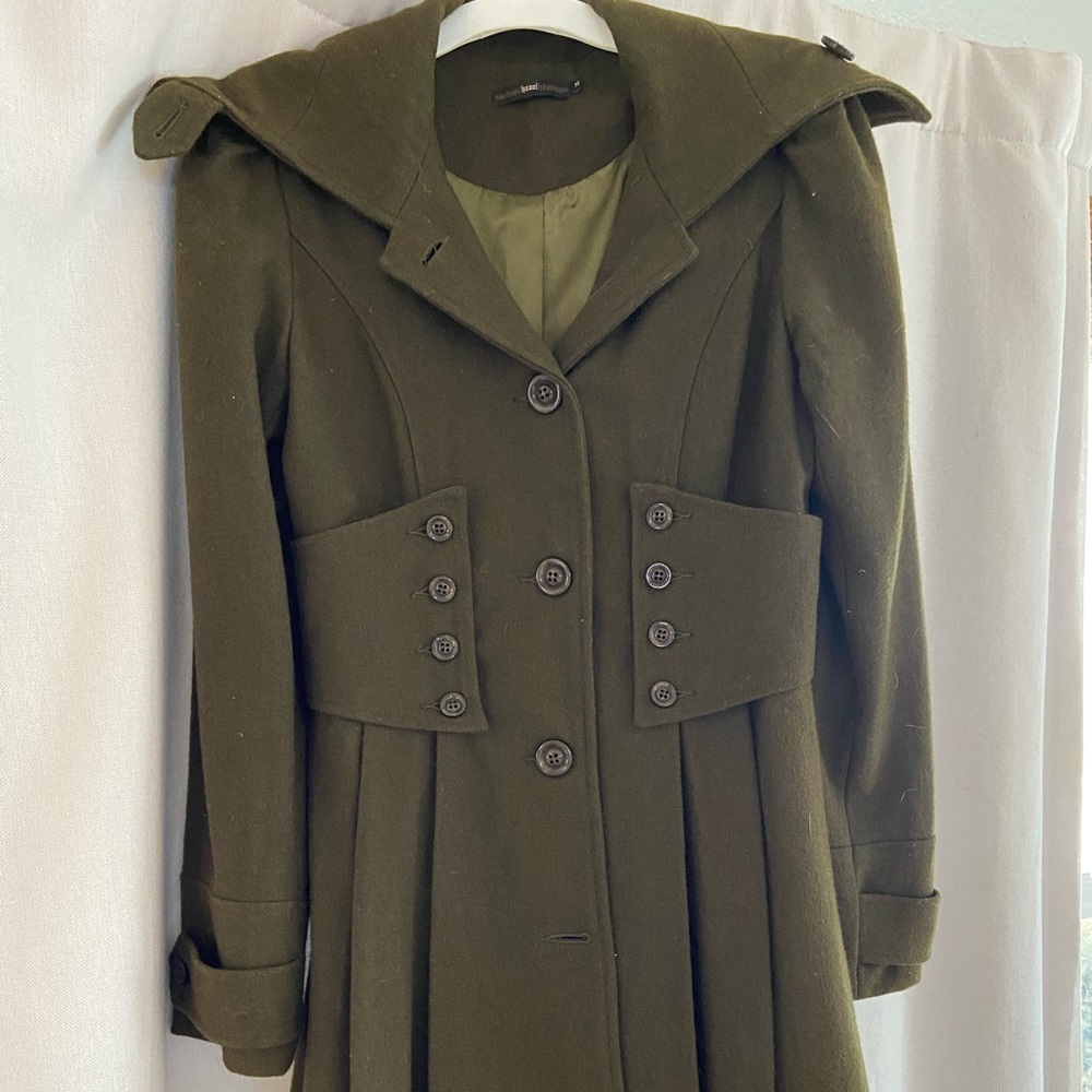 Womens fitted army green coat